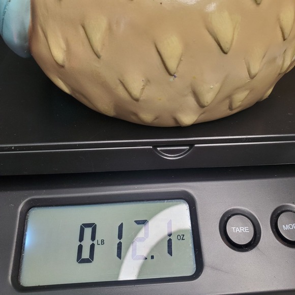 Kitschy Hard Rubber Pudgy Blue Bird Piggy Bank Vintage 6"x6" - Picture 9 of 9